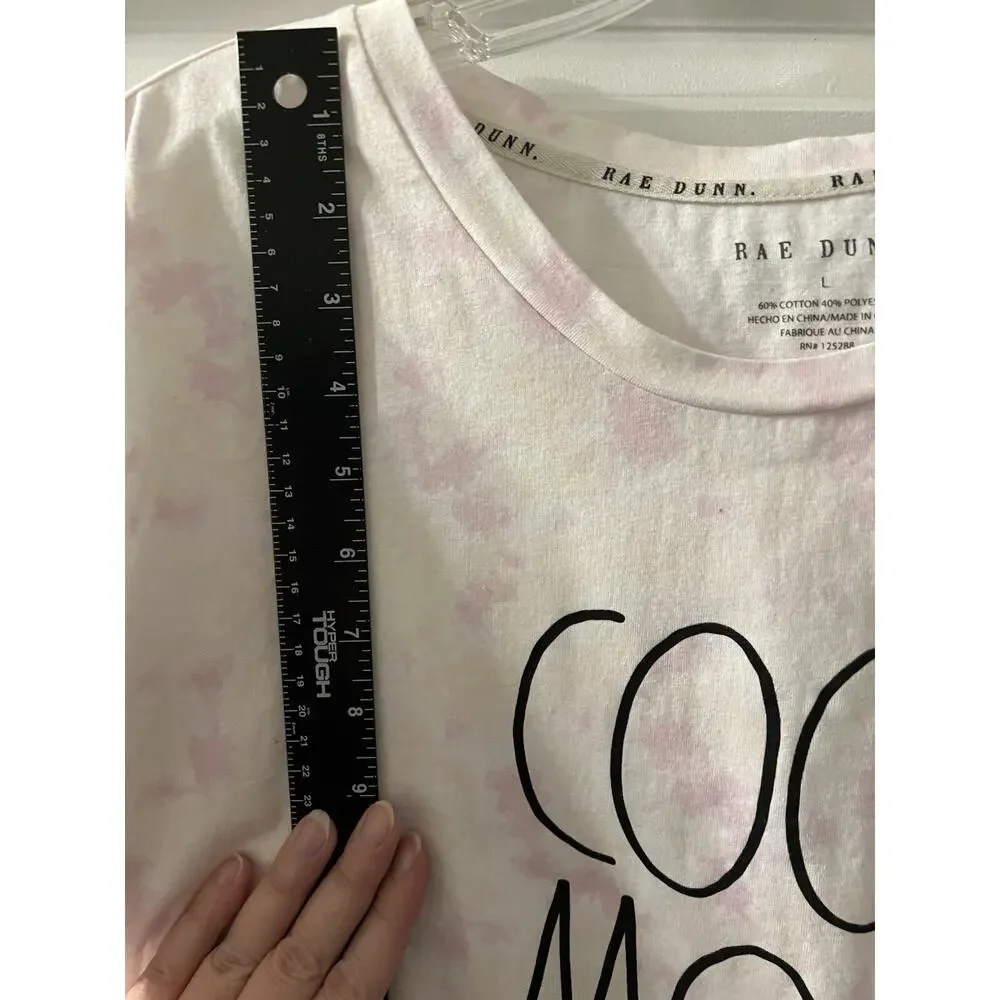 Rae Dunn Cool Mom Pink Tie Dye Graphic Tee Women’s Large Short Sleeve